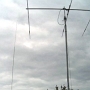 In the background the 40m/80m Vertical and the 3 el 3 band yagi from Fritzel FB33